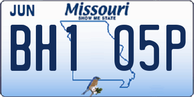 MO license plate BH1O5P