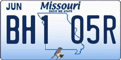 MO license plate BH1O5R