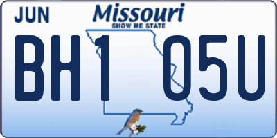 MO license plate BH1O5U