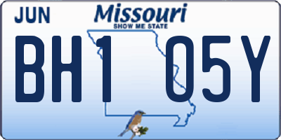 MO license plate BH1O5Y