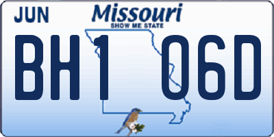 MO license plate BH1O6D