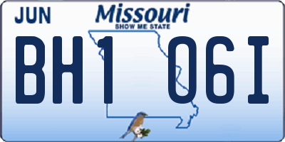 MO license plate BH1O6I