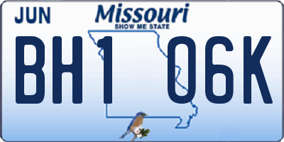 MO license plate BH1O6K