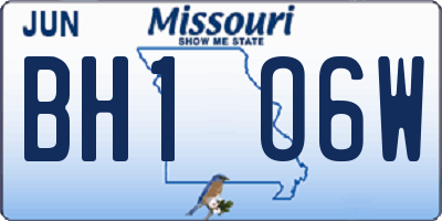 MO license plate BH1O6W