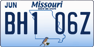 MO license plate BH1O6Z