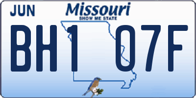 MO license plate BH1O7F