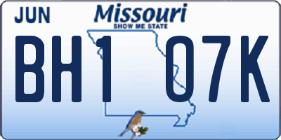 MO license plate BH1O7K