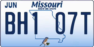 MO license plate BH1O7T
