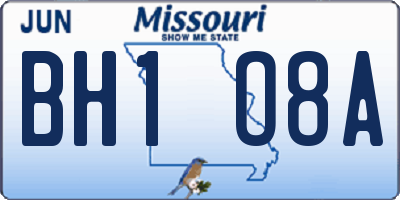MO license plate BH1O8A