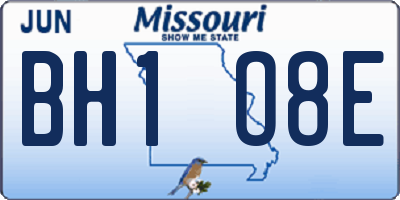 MO license plate BH1O8E