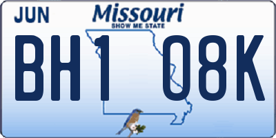 MO license plate BH1O8K