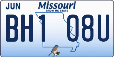 MO license plate BH1O8U
