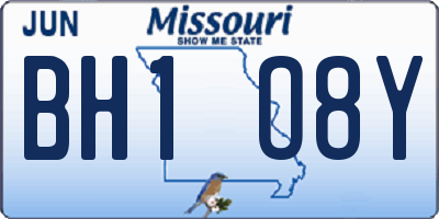 MO license plate BH1O8Y