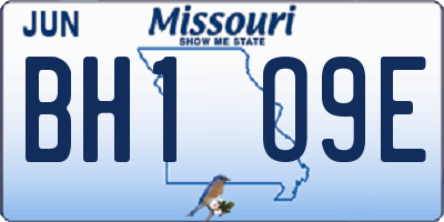 MO license plate BH1O9E