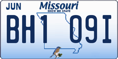MO license plate BH1O9I