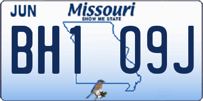 MO license plate BH1O9J