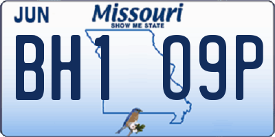 MO license plate BH1O9P