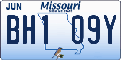 MO license plate BH1O9Y