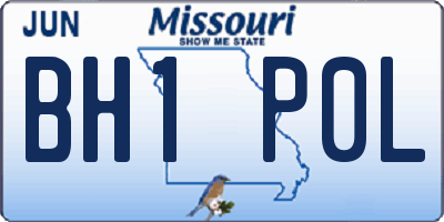MO license plate BH1P0L