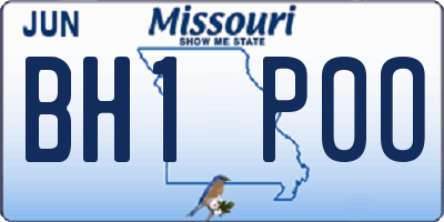 MO license plate BH1P0O