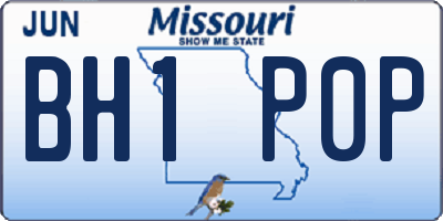 MO license plate BH1P0P