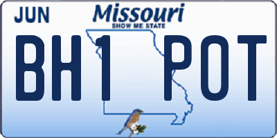 MO license plate BH1P0T