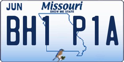 MO license plate BH1P1A