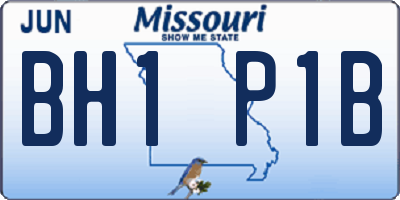 MO license plate BH1P1B
