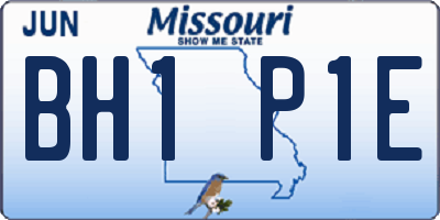 MO license plate BH1P1E