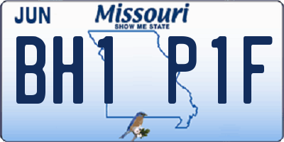 MO license plate BH1P1F