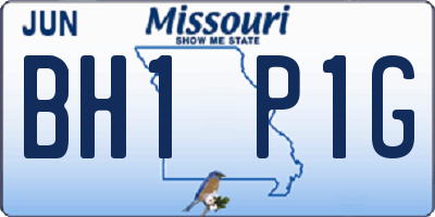 MO license plate BH1P1G