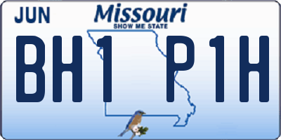 MO license plate BH1P1H