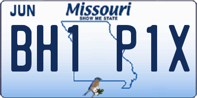 MO license plate BH1P1X