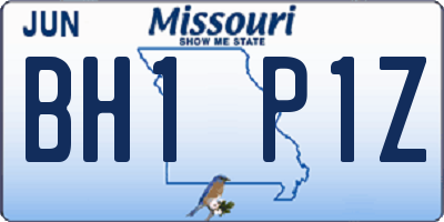 MO license plate BH1P1Z