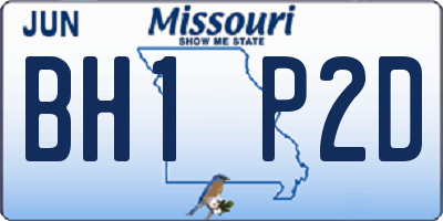 MO license plate BH1P2D
