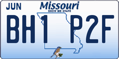 MO license plate BH1P2F