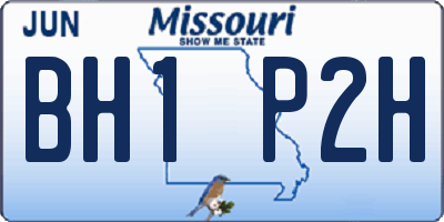 MO license plate BH1P2H