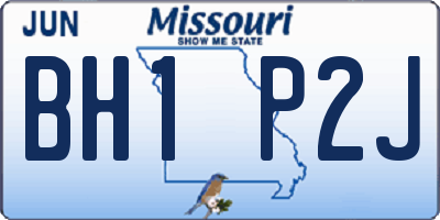 MO license plate BH1P2J
