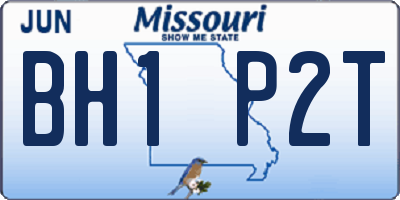 MO license plate BH1P2T