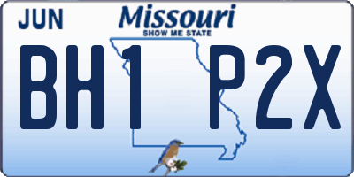 MO license plate BH1P2X