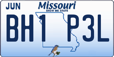 MO license plate BH1P3L
