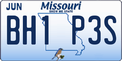 MO license plate BH1P3S