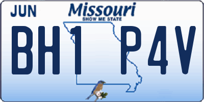 MO license plate BH1P4V