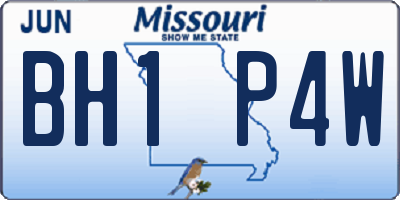 MO license plate BH1P4W