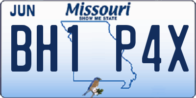MO license plate BH1P4X