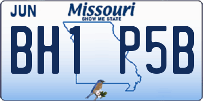 MO license plate BH1P5B