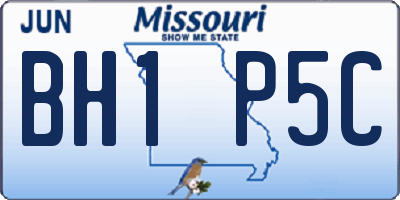 MO license plate BH1P5C