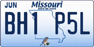 MO license plate BH1P5L