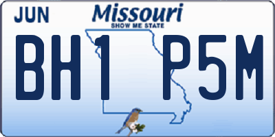 MO license plate BH1P5M