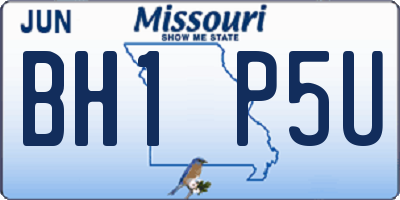 MO license plate BH1P5U